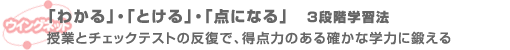 「わかる」・「とける」・「点になる」3段階学習法/授業とチェックテストの反復で、得点力のある確かな学力に鍛える